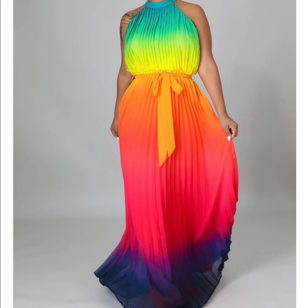 Women’s rainbow ombré maxi dress